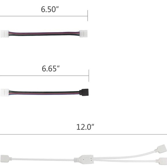 FUMENTON LED Strip Connector Kit for 5050 10mm 4Pin,Includes 8 Types of Solderle - Picture 6 of 11